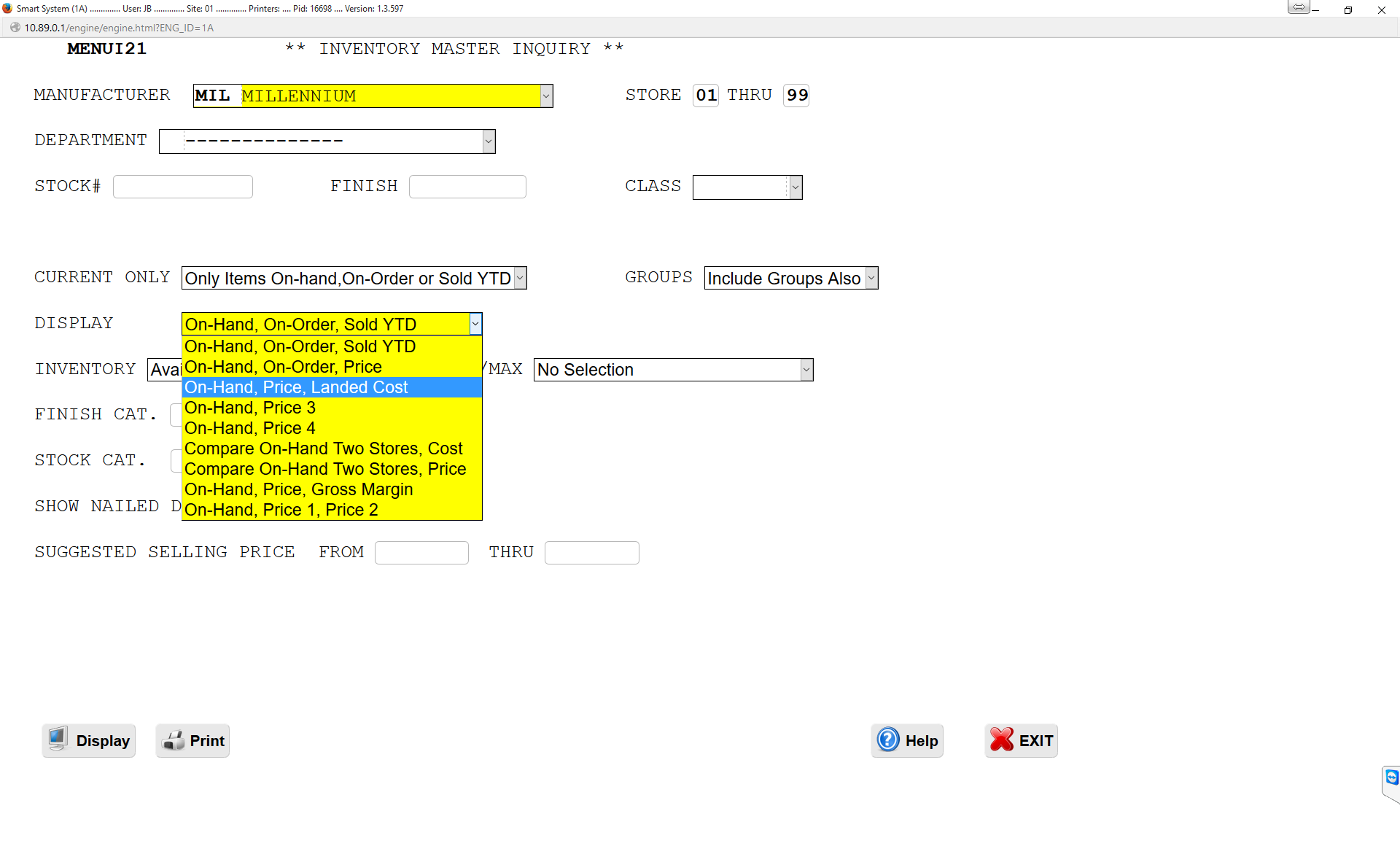 Inventory Management Module screenshot